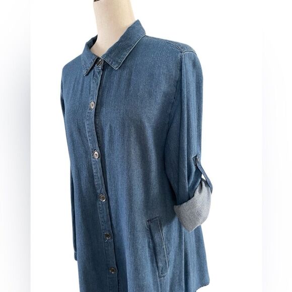 Coco+Carmen button front denim dress size L/XL - Picture 3 of 9